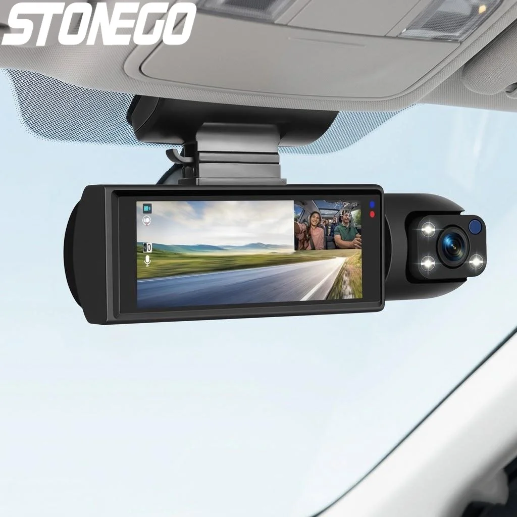 1080P HD Dual Dash Cam Front and Rear Night Vision G-Sensor 3.16 Inch Car Recorder Vehicle Camera for Safe Driving