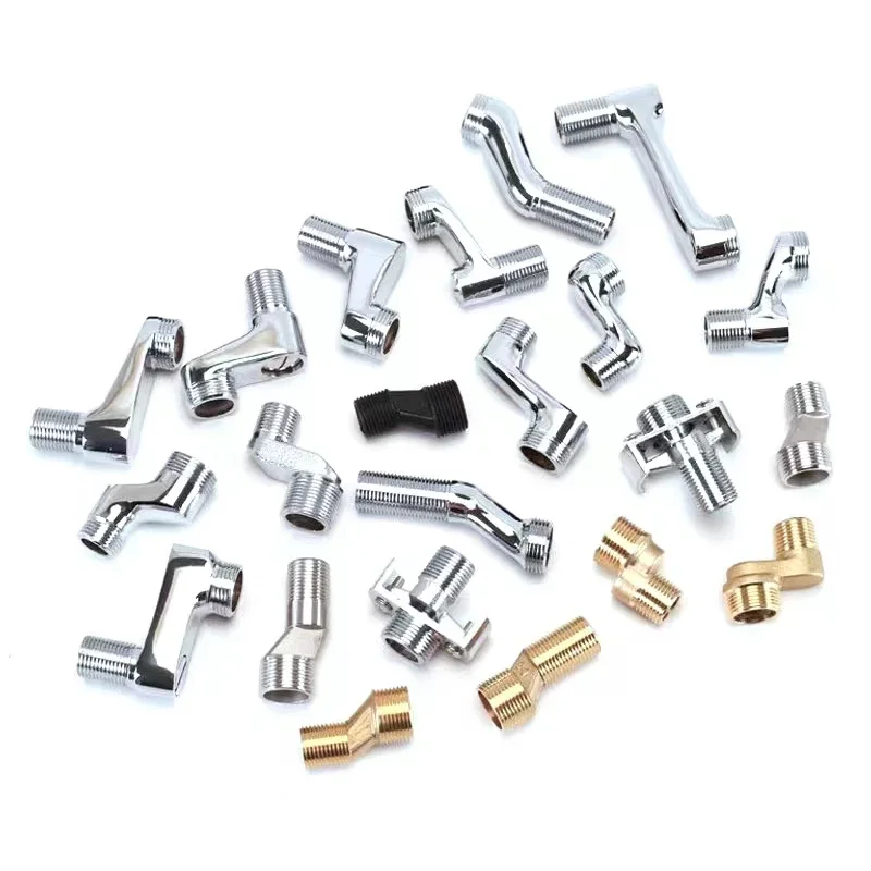 Shower Faucet Accessories: Extended and Thickened Elbow Bends, Curved Pipes, and Faucet Joints for Showerheads. The Faucet Is Be