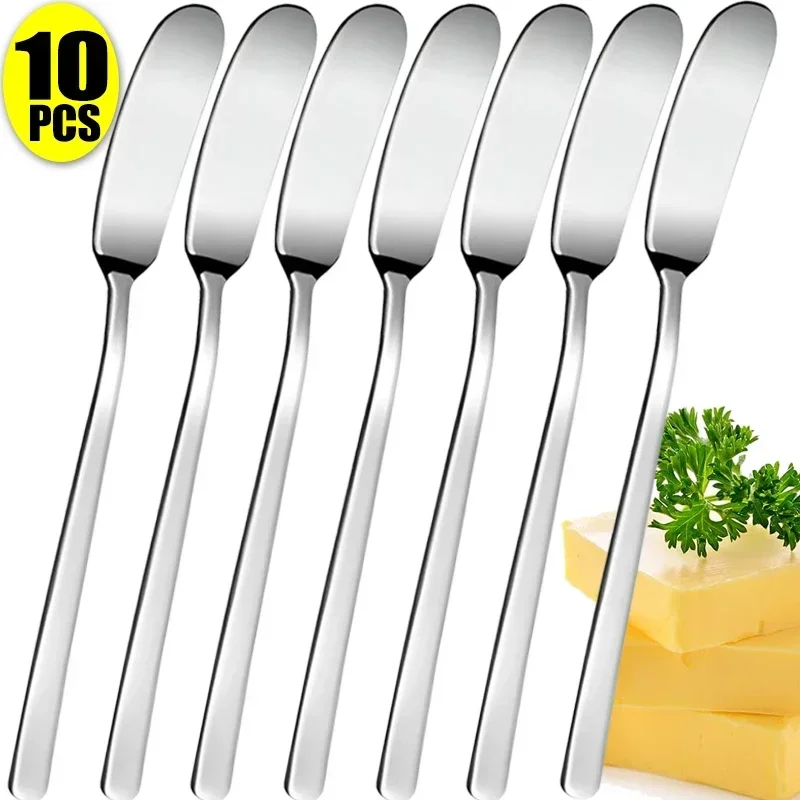 Stainless Steel Butter Knives Cheese Spreader Long Handle Dessert Knife Cream Bread Jam Wipe Tools Multipurpose Kitchen Gadget