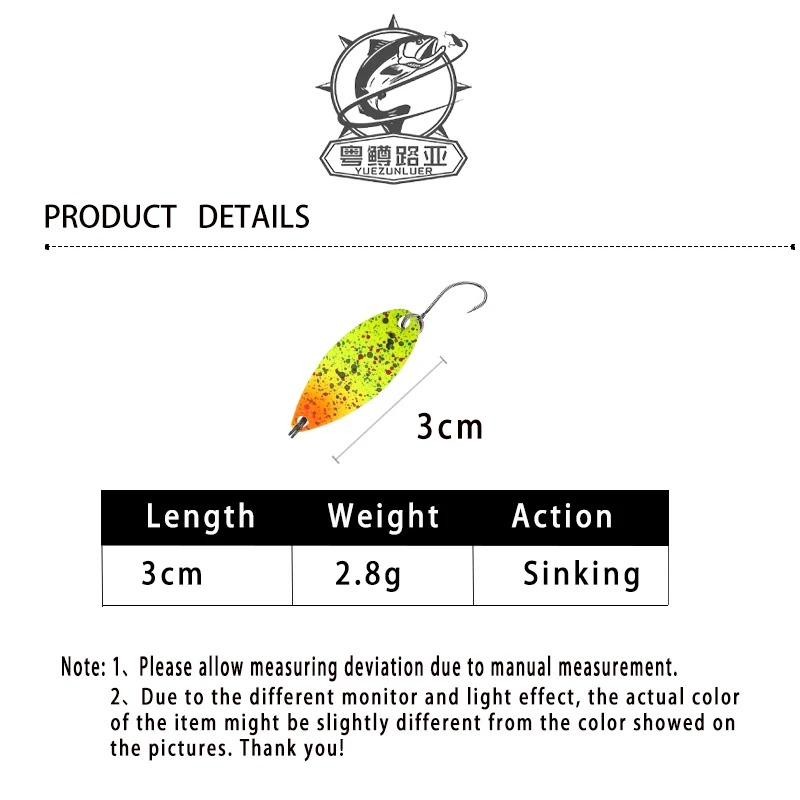 1Pc Peche Leurre Pesca Dohna Löffel 2,8g 30mm Bunte Löffel Köder Kupfer Stream Metall Angeln Locken für Forelle Döbel Barsch Lachs – Detail 2