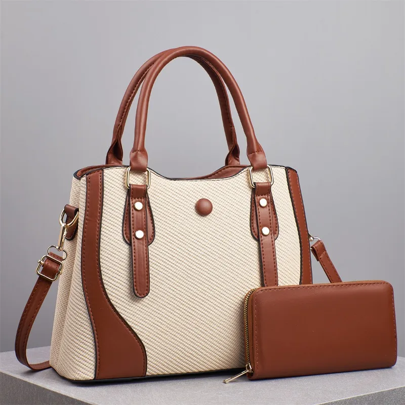 

2025 New High Quality Designer Ladies Tote Bags 2Piece Set Brand Women Bags + Wallets Luxury Handbag Shoulder Crossbody Sac