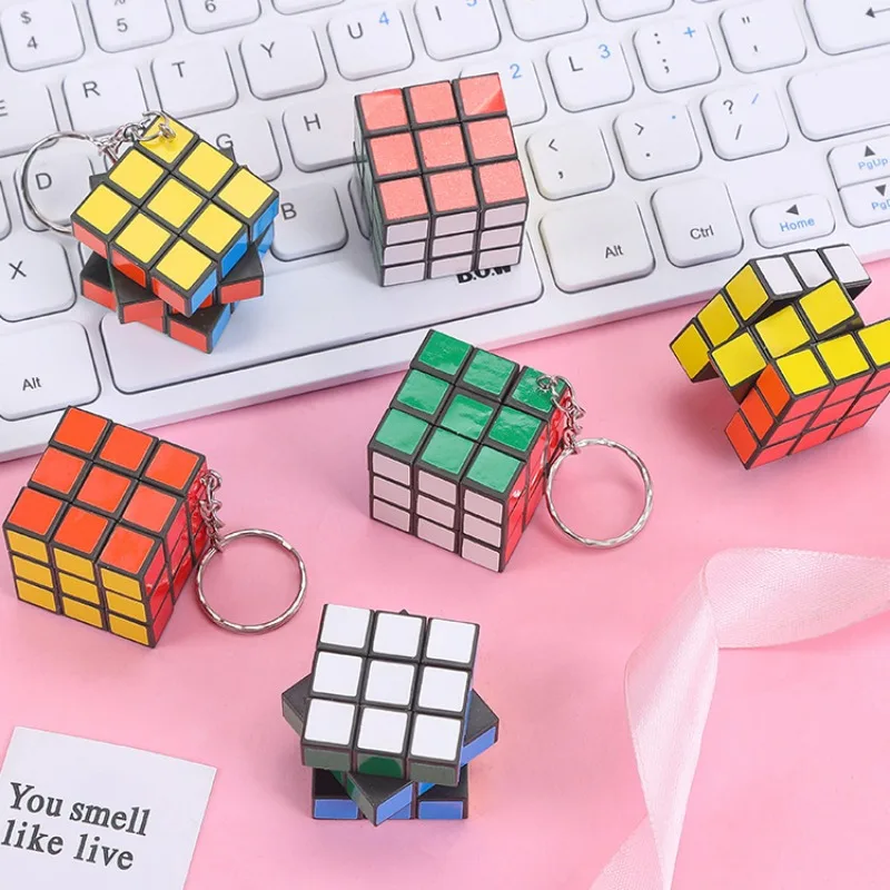 3x3 Magic Cube Speed Puzzle Cube Game with Keychain Antistress Montessori Educational Toy for Children Boy Fidget Toy Funny Gift