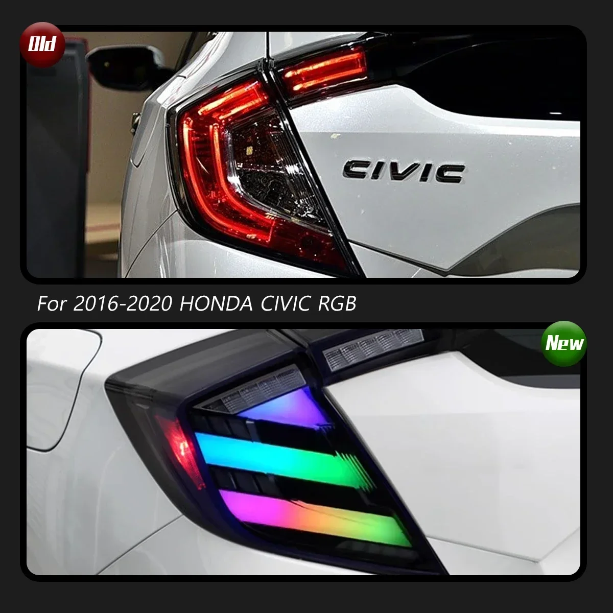 New LED Taillight Upgrade Modified Full Tail Lamp Car Accessories For Honda CIVIC RGB 2016-2020 Dynamic Turn Signals