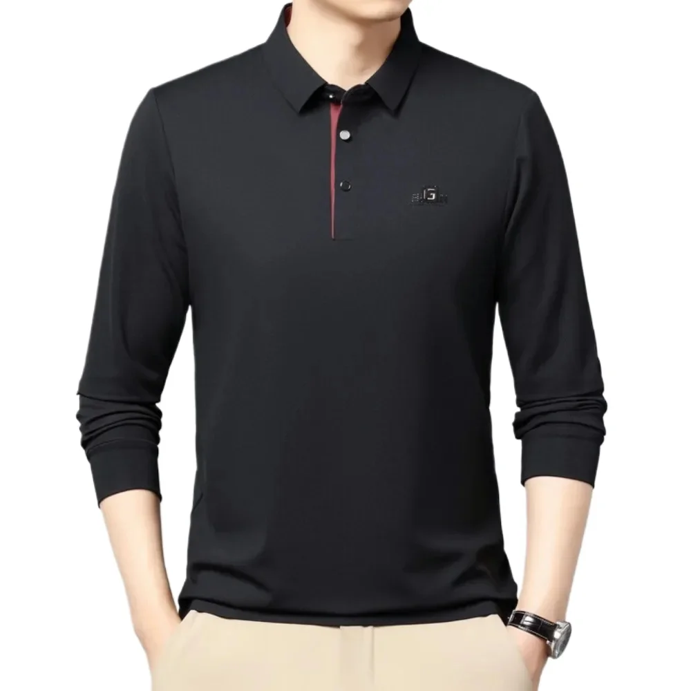 

Mens Daily Casual Polo Tee Long Sleeve Sweatershirt Man Clothes Pullover Tops Lapel Mens Clothing