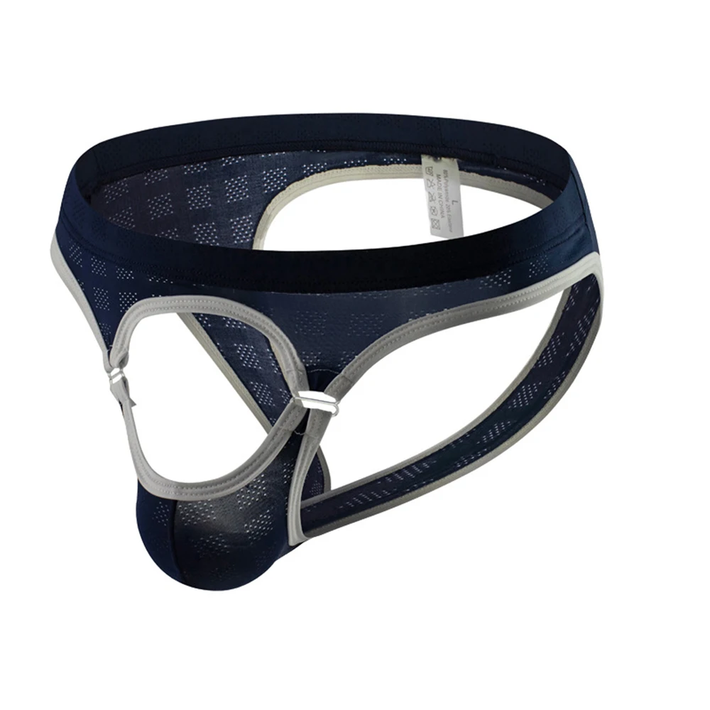 ملابس داخلية للرجال مع حقيبة مفتوحة بين الرجلين وفتحة قضيب من السيليكون، مادة ناعمة ومرنة للحصول على أقصى قدر من الراحة