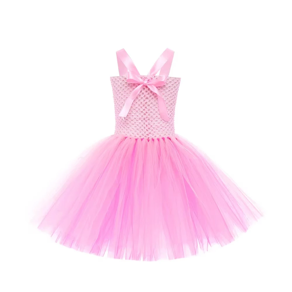 Led Lights Pink B-b Costumes for Girls Sparkly Princess Ballet Tutus Dresses Outfit with Glasses Bag Holiday Clothes 3-12Y