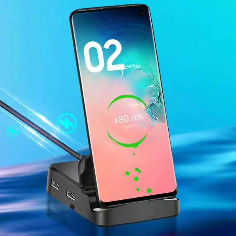 محطة إرساء عالمية من النوع C HUB حامل هاتف محمول بمنفذ USB TF قارئ بطاقات محطة إرساء منفذ متوافقة مع