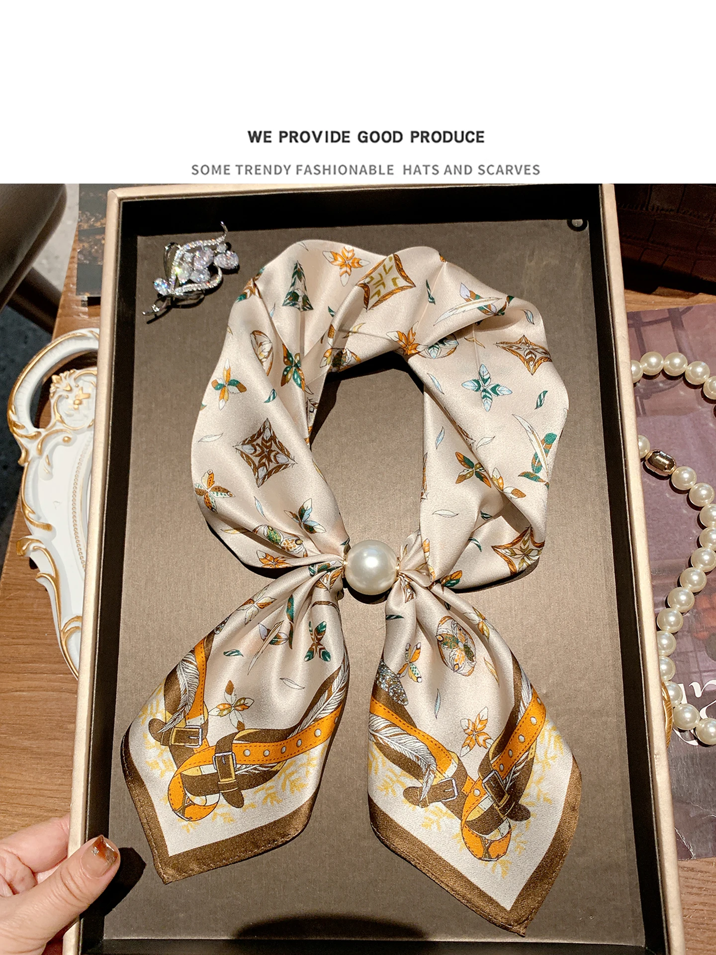 chic-pearl-magnet-buckle-silk-scarf-women's-spring-autumn-decorative-silk-neck-warmer-trendy-small-square-scarf
