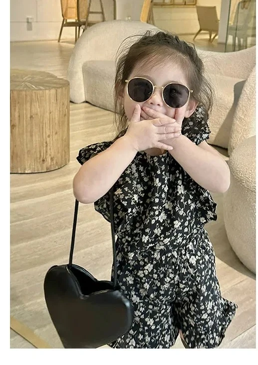 

Baby Girls Summer Clothing Set 2024 Printed Floral Shirts+shorts,kids Girl Birthday Princess 2pcs Suits Children Clothes