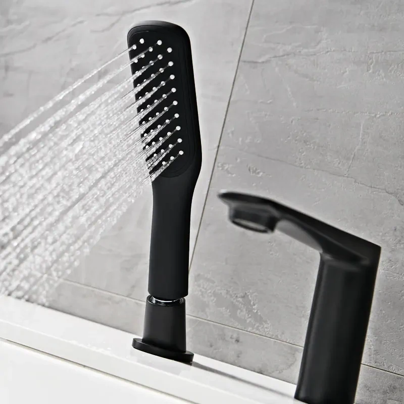 

Душевая система, современный черный смеситель для ванной комнаты, смеситель для холодной и горячей воды, смеситель для ванны, набор для душа, водопроводные краны