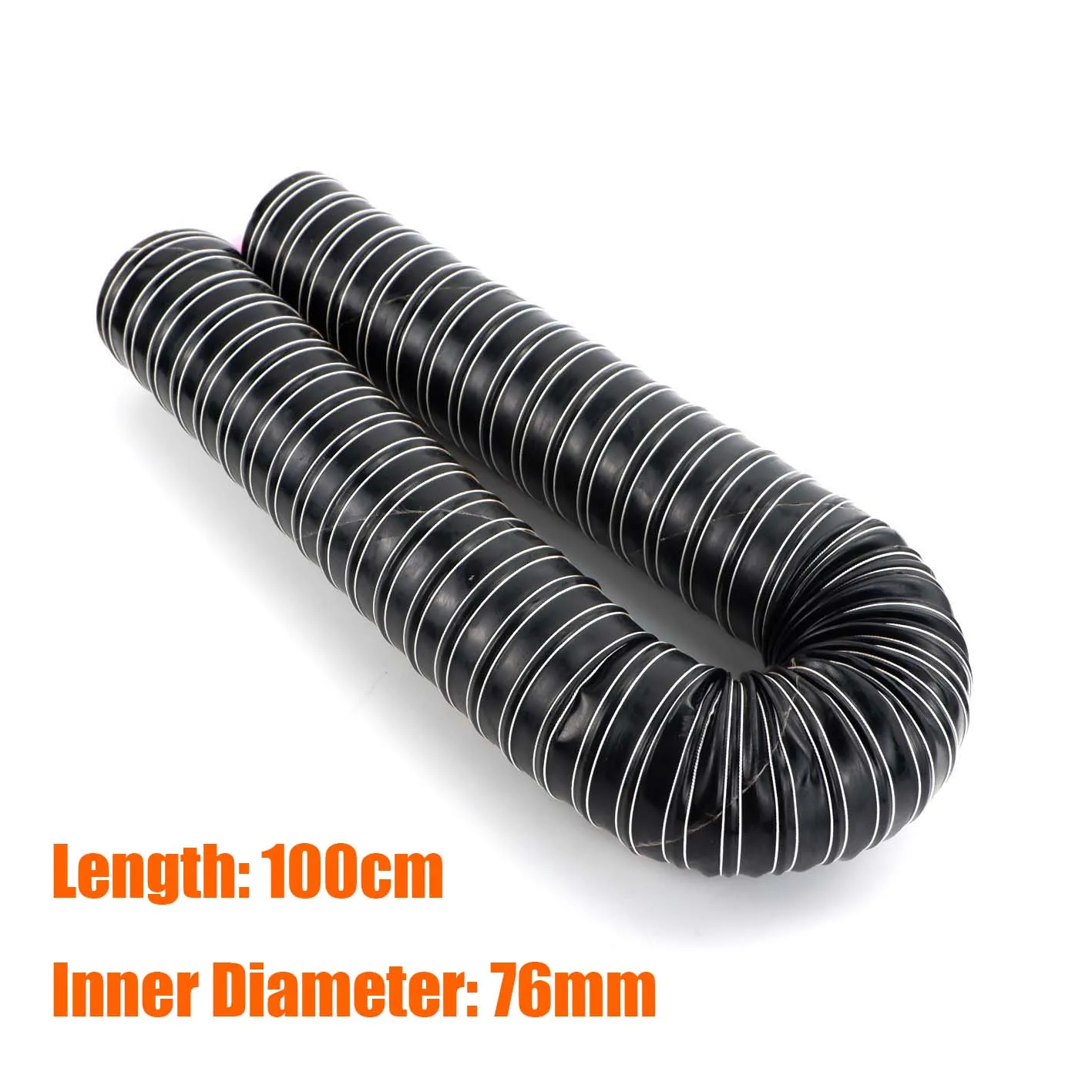 51mm 60mm 76mm 80mm ID Duct Pipe 100cm 200cm Tube Hose Engine Intake Braking High Temp Resistant For Car Camper Truck Caravan image 3