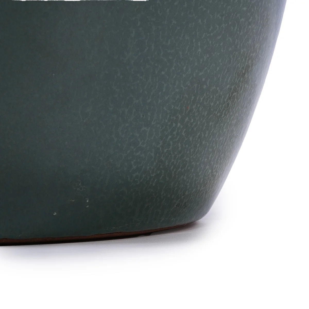 Handmade Dark Green Glazed Ceramic Planter Set of 3, 15/12/9 Inch Diameter, Solid Glossy Finish, for Succulents & Herbs Outdoor Garden & Indoor Staircase Use, Breathable Clay with Drainage Holes    RR