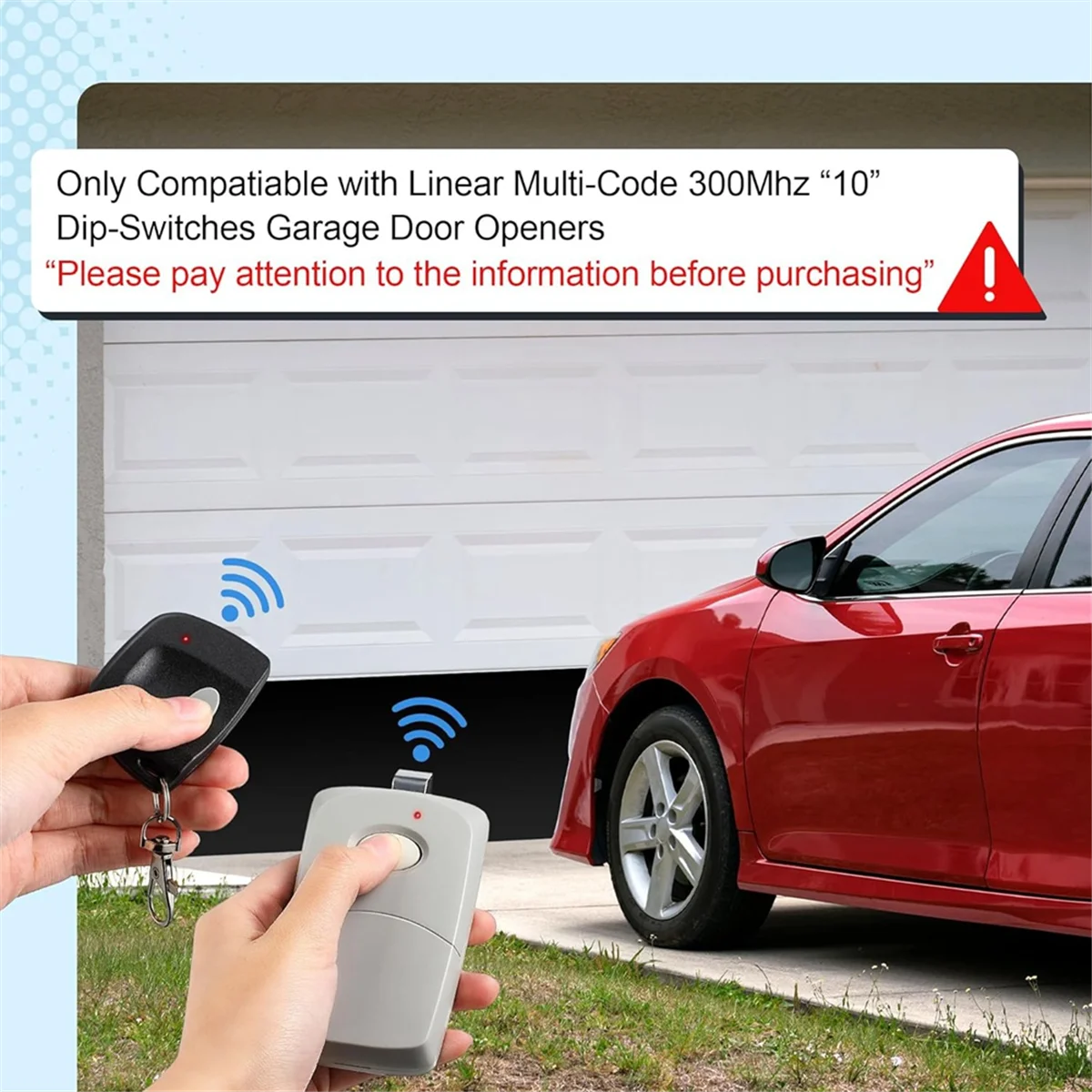 Abridor de puerta de garaje, 4 piezas, multicódigo lineal 3089,3060, 3070.300 mhz, 10 mandos a distancia