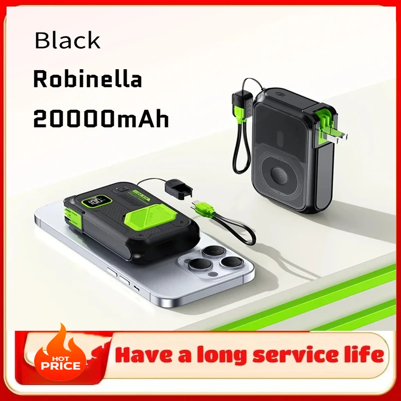

New Magnetic Wireless Super Fast Charging 20000mAh Power Bank AC Plug Mobile Power Supply Suitable for IPhone Xiaomi Samsung