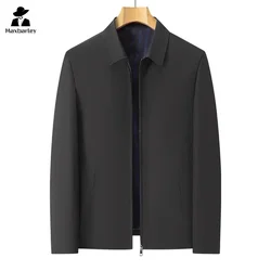 Spring and Autumn Men Business Jacket Solid New Fashion Stand Collar Smart Casual Classic Luxury Jacket Brand Outerwear & Coats