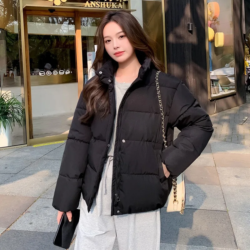 2024 New Women Down Cotton Coat Winter Jacket Female Short Parkas Loose Thick Warm Outwear Slim Fit Fashion Versatile Overcoat