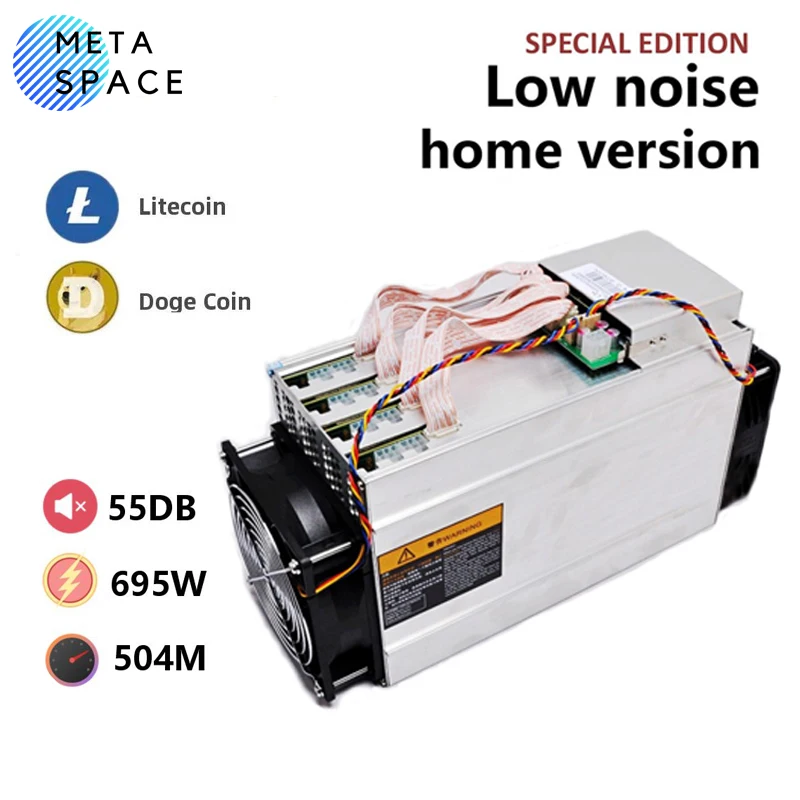 ANTMINER L3+(55dB Low Noise Home Version) with PSU Scrypt Litecoin Miner 504MH/s 695W LTC Doge Mute Asic Miner for Home Mining