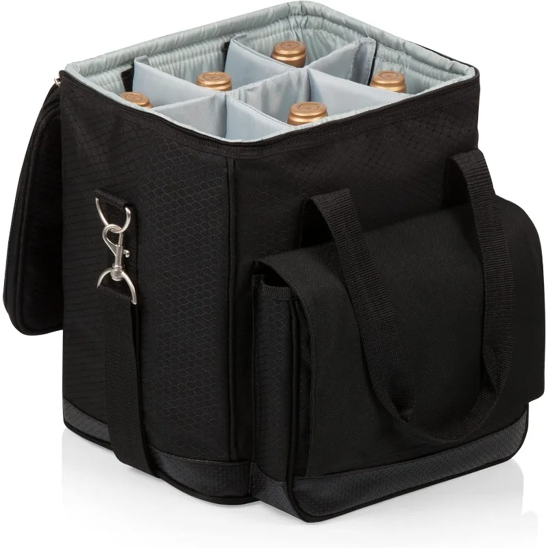 

Cellar 6-Bottle Wine Carrier & Cooler Tote, Insulated Padded Wine Cooler Bag for Travel, Portable Water-Resistant Wine Bag