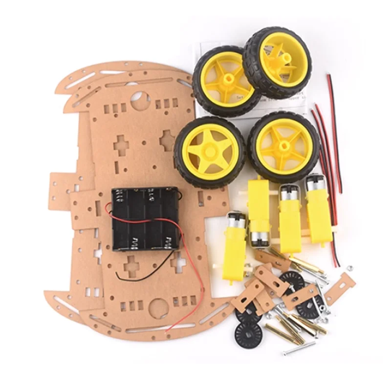 Picture 6: Double-Layer 4WD Smart Robot Car Chassis Kit with Motors Wheels Acrylic Plates DIY Unassembled Platform for Arduino Project