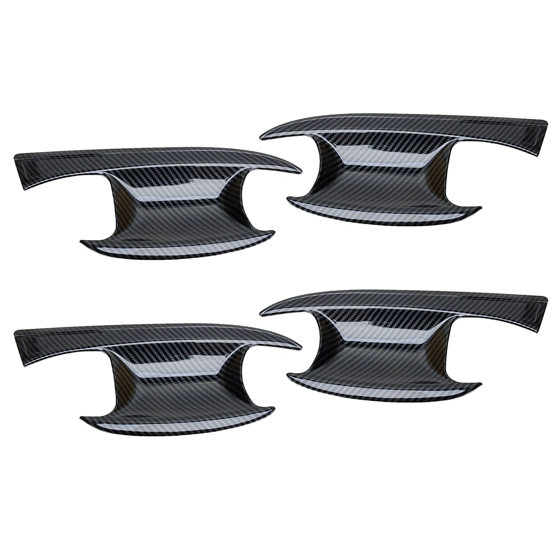 4Pcs/Set Black Carbon Fiber Style Outer Door Handle Trim Bowl Cover Decor ABS Fit for Hyundai Palisade 2019 2020 2021 2022