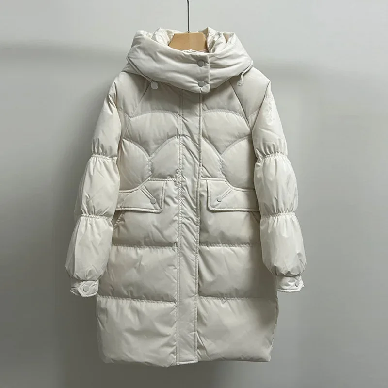 Mid Length Jacket Winter Hooded Fashion Down Jacket Silhouette Women Jacket