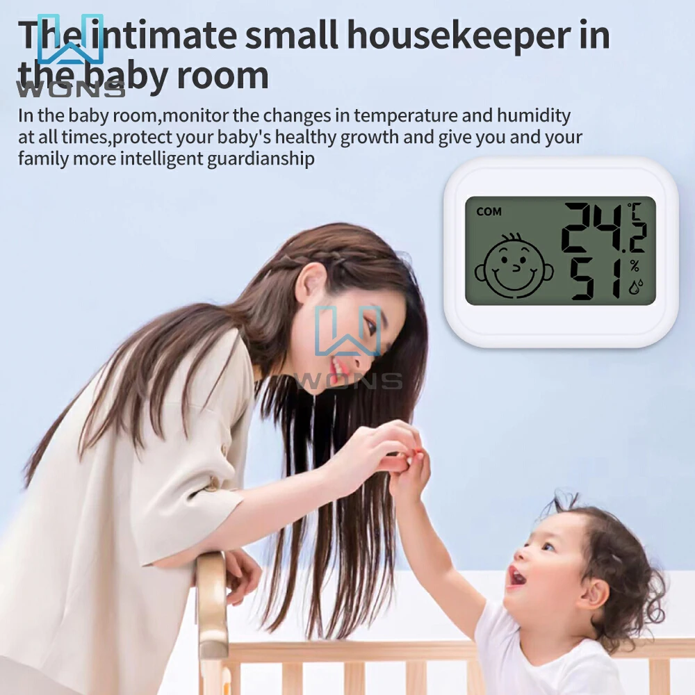 Mini LCD Digital Thermometer Hygrometer Electronic Temperature Humidity Meter Sensor Gauge Weather Station for Home -50~+50℃