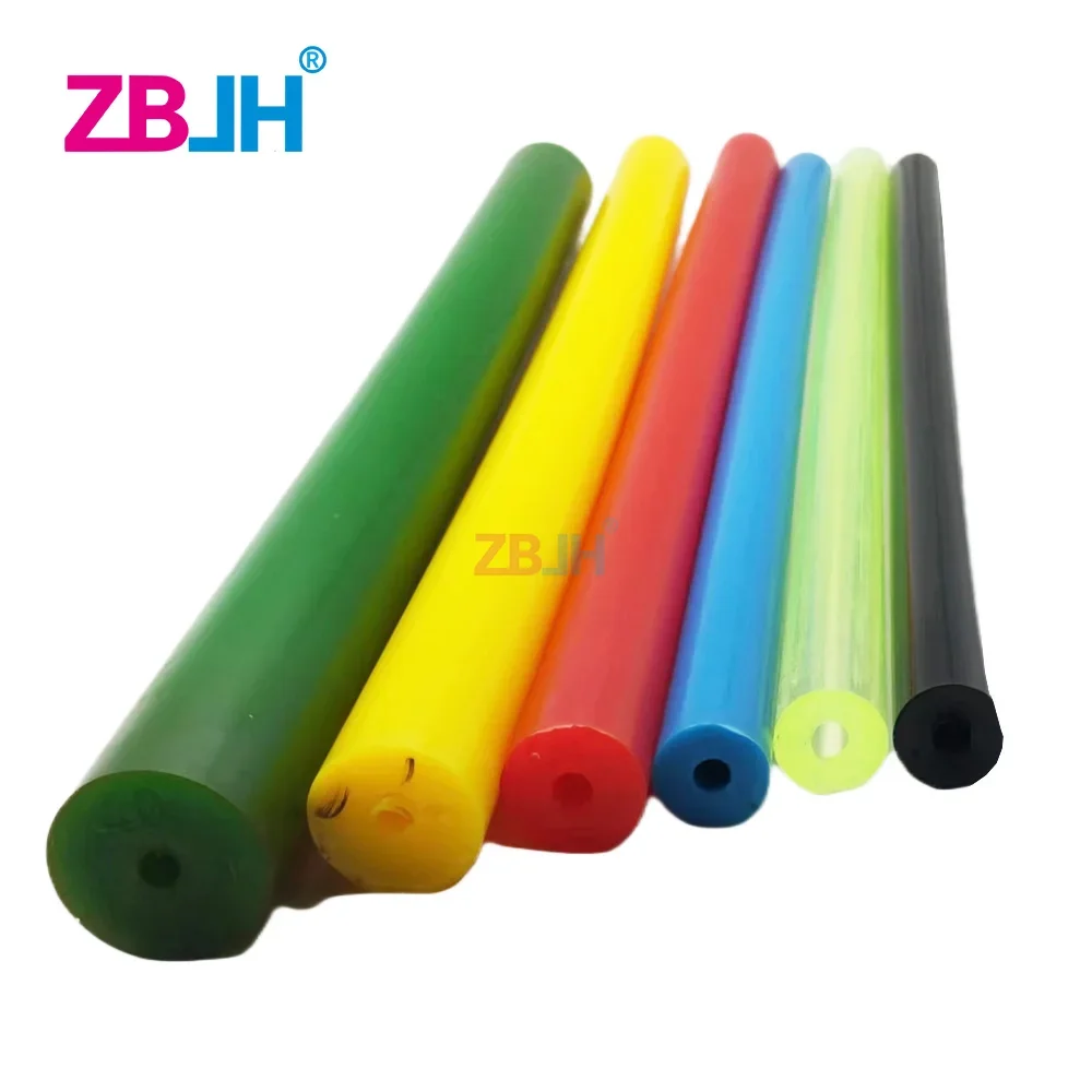 O.D.20mm 60mm I.D.8mm الملونة الجوف PU قضيب المطاط الربيع بار البولي يوريثين مطاطا المطاط العصي 50 سنتيمتر أحمر أصفر أزرق أسود