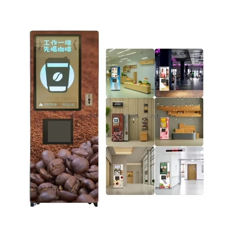 

Customized Wholesale Automatic Coffee Vending Machine Powder Coffee Standing Portable Payment Commercial Business Hot Sale