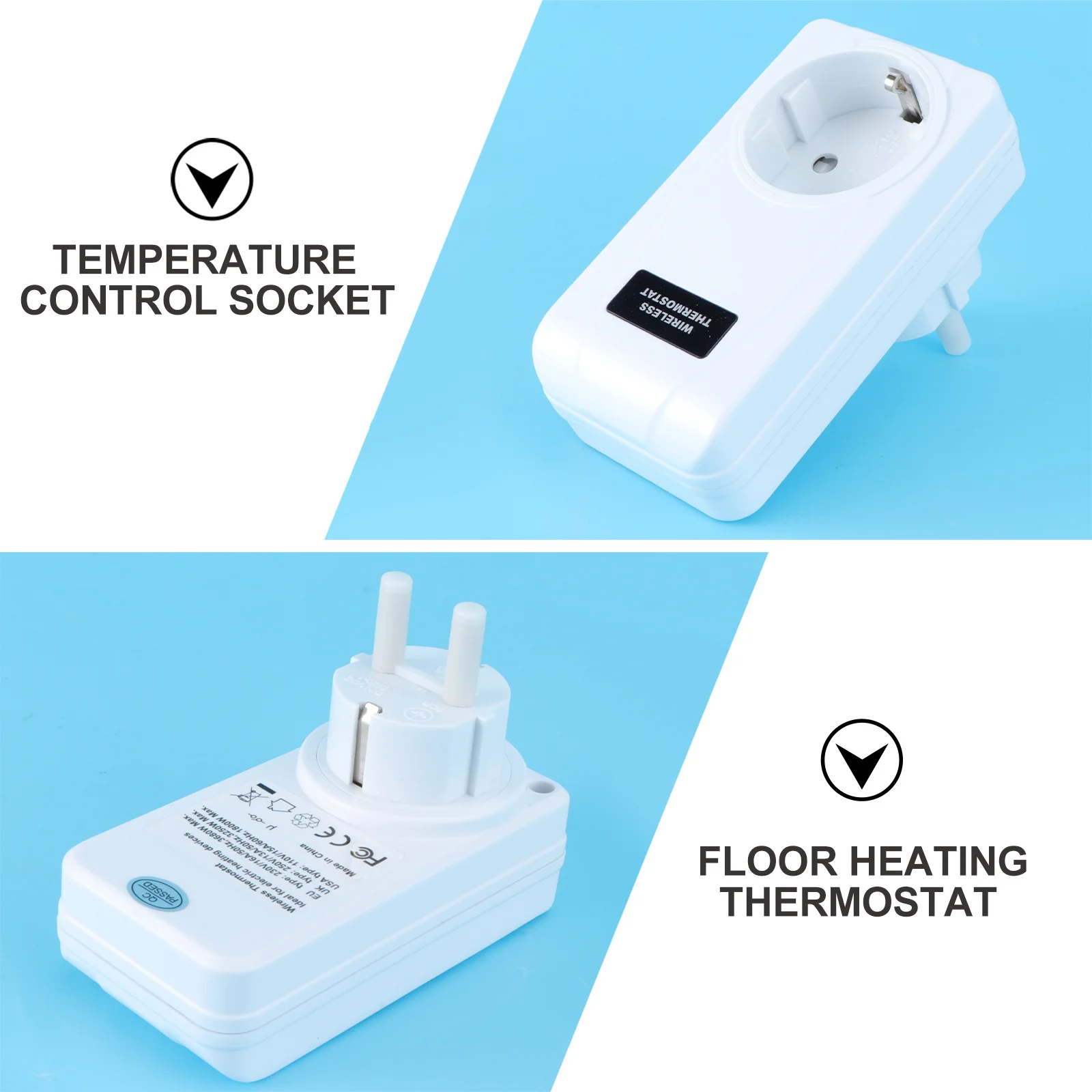 

Wireless Thermostat Socket 220V Eu Plug Programmable Temperature Controller for Home Office Spa Greenhouse Bar Heating Cooling