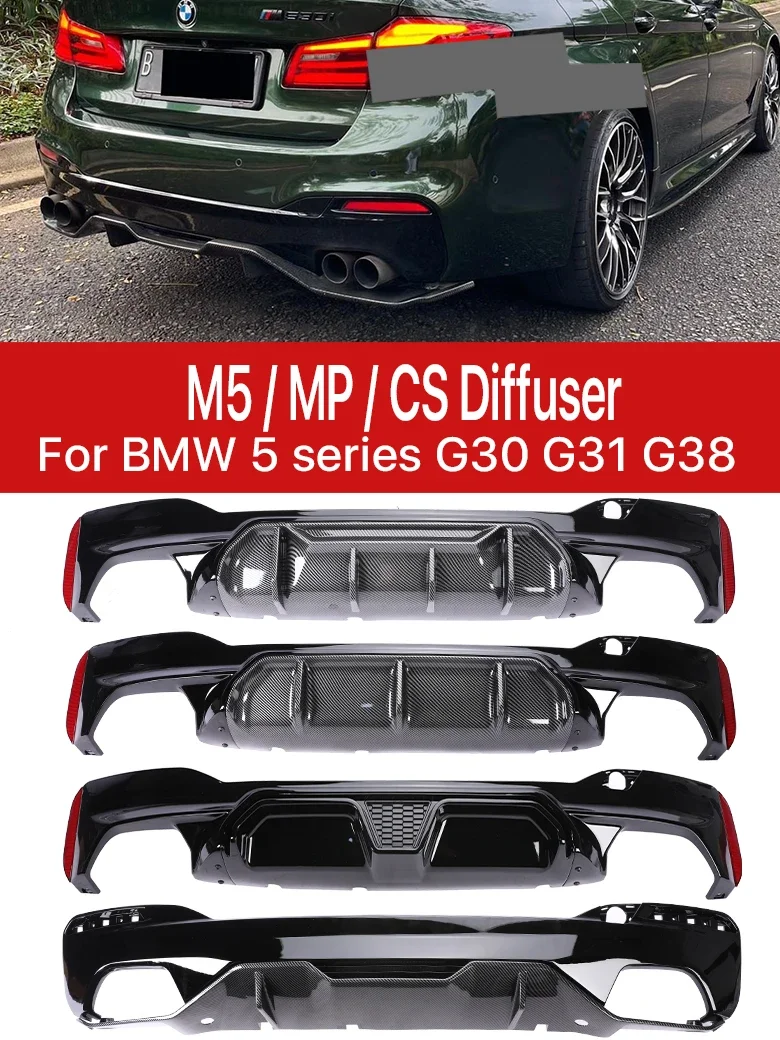 M5 Performance Rear Bumper Diffuser Competition CS Style M Sport Diffusor Lip For BMW 5 Series G30 G31 G38 2017-2023 530i 540i