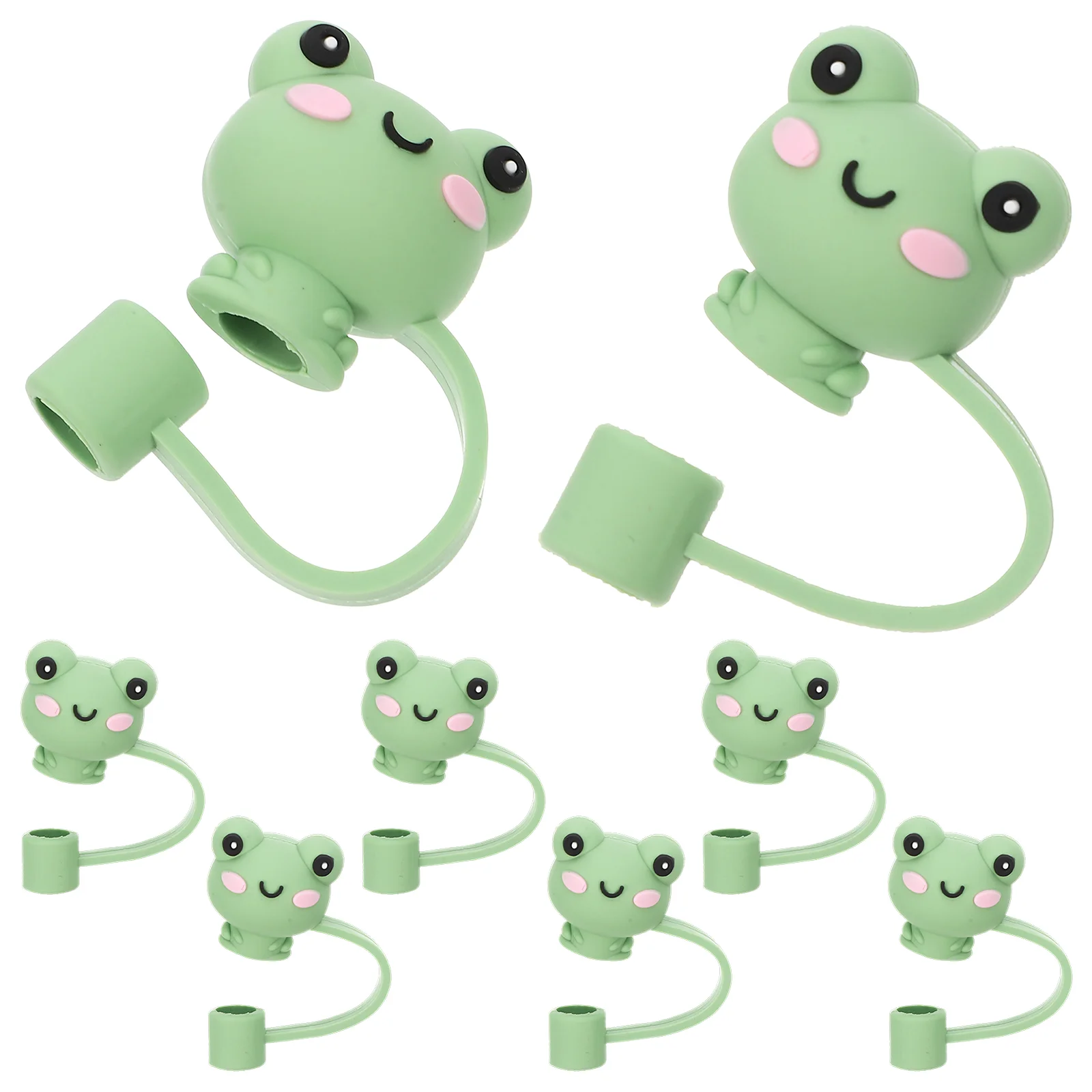 

8 Pcs Straw Dust Cap Shot Reusable Tips Covers Frog Toppers Silica Gel Silicone Lid Child