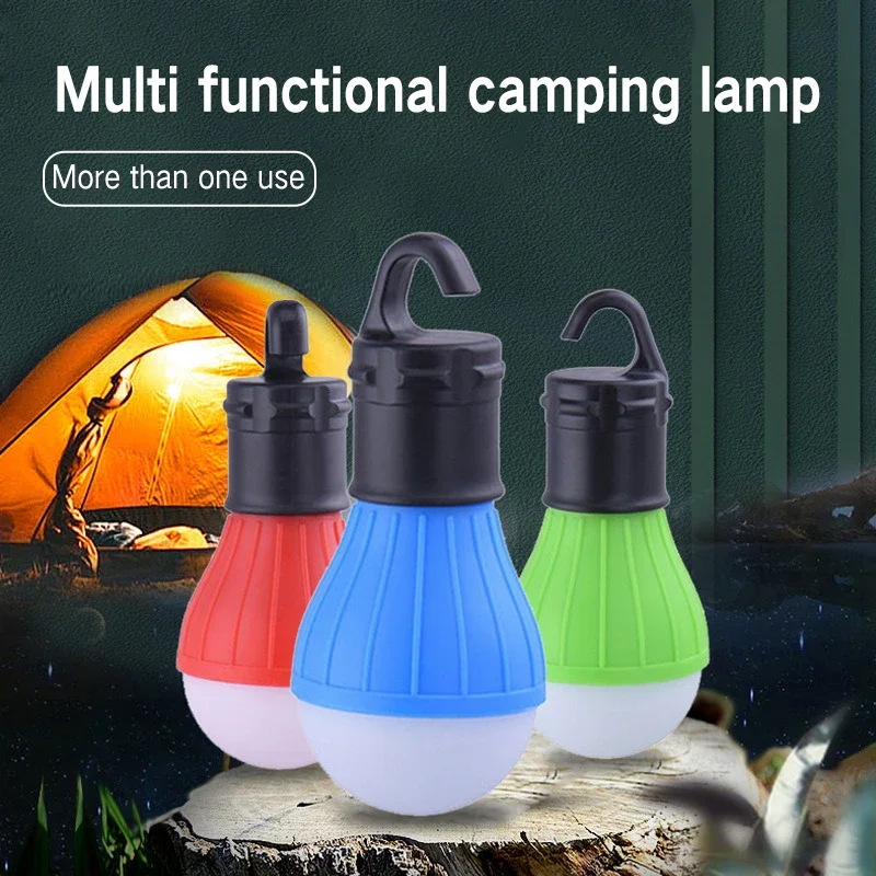 

Portable LED Camping Light Mini Night Light with Hook Outdoor Waterproof Hanging Tent Lamp Emergency Lantern Powered AAA Battery