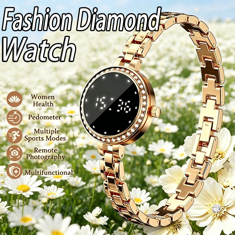 

2026 Fashionable&Healthy Ladies Smart Watch Screen Always Display Heart Rate Blood Oxygen Bluetooth Call Small Screen Smartwatch