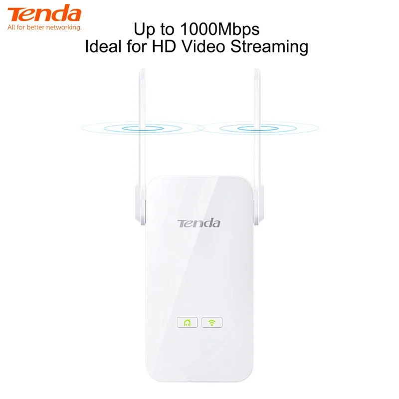 1Pcs Tenda PA3 1000Mbps Powerline AV1000 WiFi Power Line Extender Gigabit Port Wirless Wi-Fi Extendor Chinese Firmware