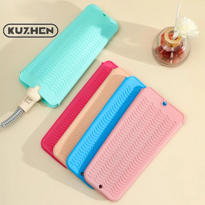 Silicone Hair Curling Wand Cover Hair Straightener Storage Bag Hairdressing Curling Iron Insulation Mat Heat Resistant Pouch