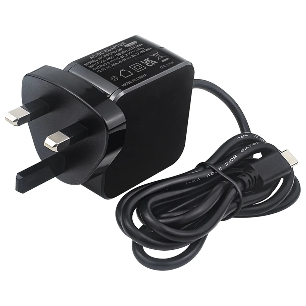 محول الطاقة لـ 5 مصدر طاقة PD 27W 5.1V 5A USB Type C شاحن محول الطاقة لملحقات RPI 5 Pi5 - قابس المملكة المتحدة