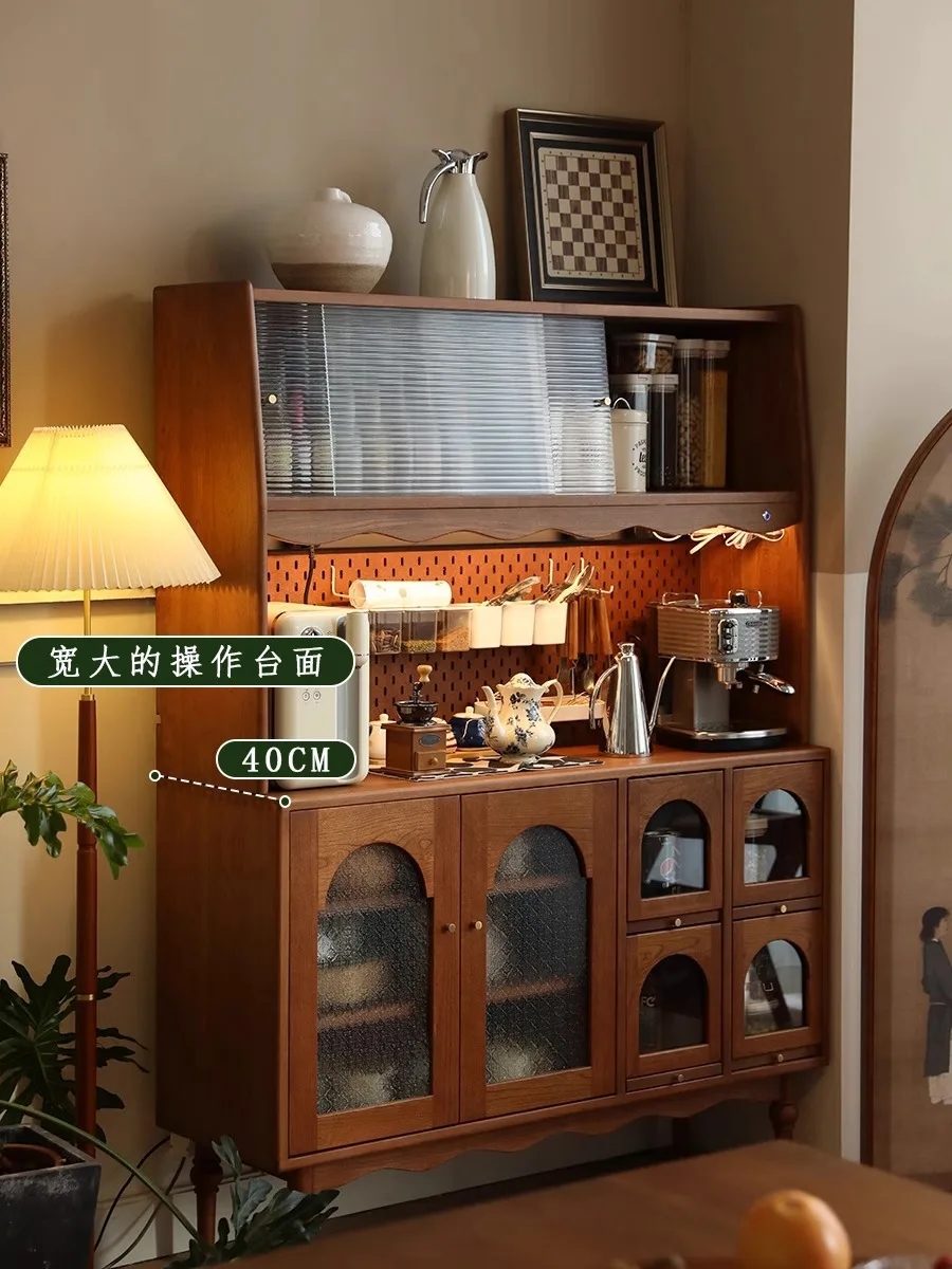 All solid wood medium and ancient style solid wood retro French cherry wood wine water cabinet caramel restaurant storage