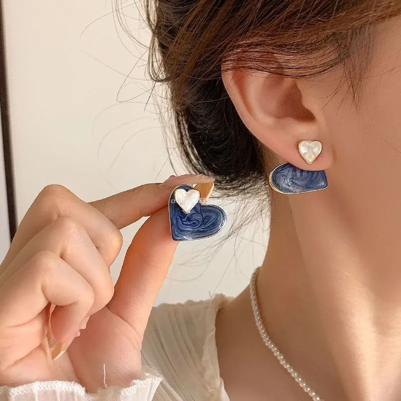 Fashion Vintage Resin Geometric Drop Earrings for Women Charms Elegant Irregular Blue Pendant Earrings Jewelry Party Gifts 2024