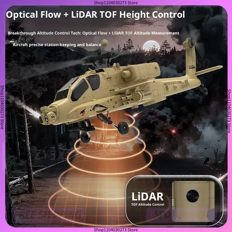 Nowy helikopter zdalnie sterowany Yuhang F11H Apache bez płetw, z GPS, funkcją inteligentnego powrotu do domu, model zabawki samolotu.