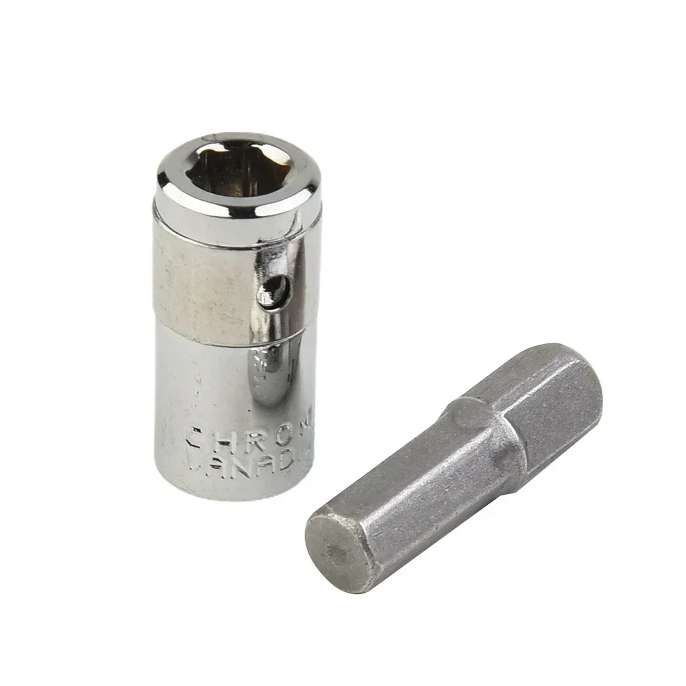 1/4 Square Drive To 1/4 Hex Shank  Socket+1/4 Drill Socket Adapter Power Tools Drill Repair Tool Accessories