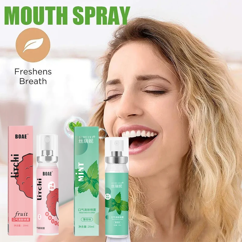 Boca fresca Fresh Breath Freshener, Produtos de higiene oral, Spray frutado portátil, Remover o mau hálito