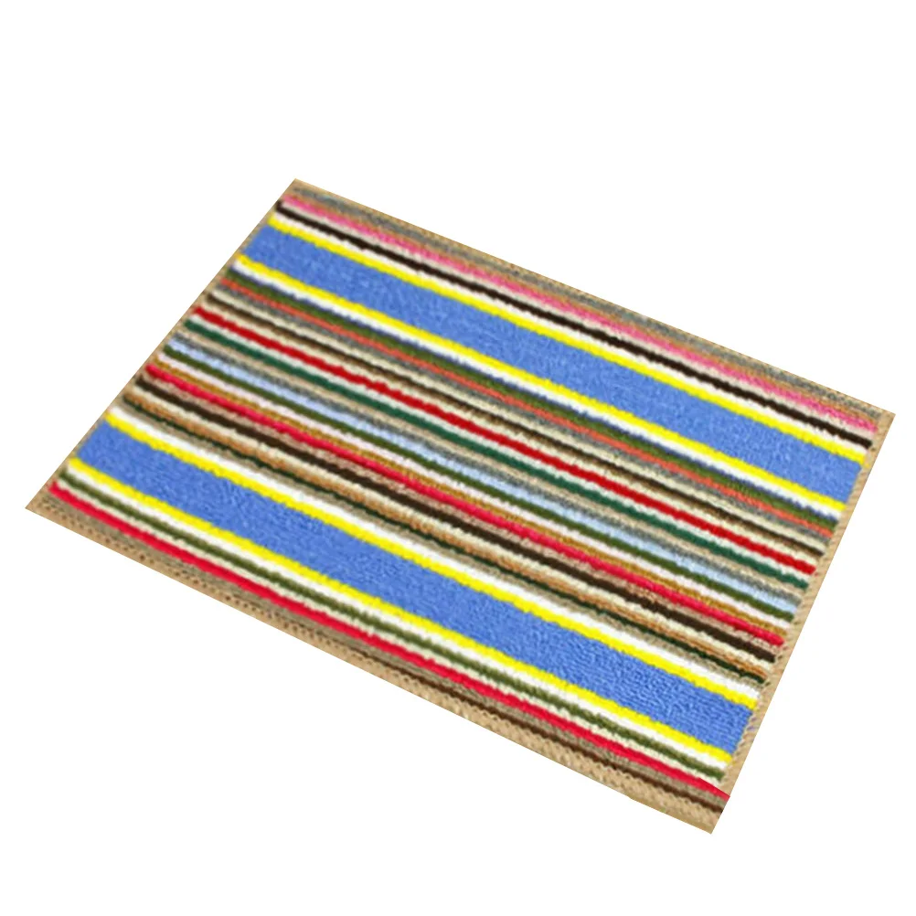 

Welcome Floor Mats Color Stripe Non Sticky Washable Anti Slip 33x53cm Entrance Kitchen Bathroom Living Room Balcony Carpet