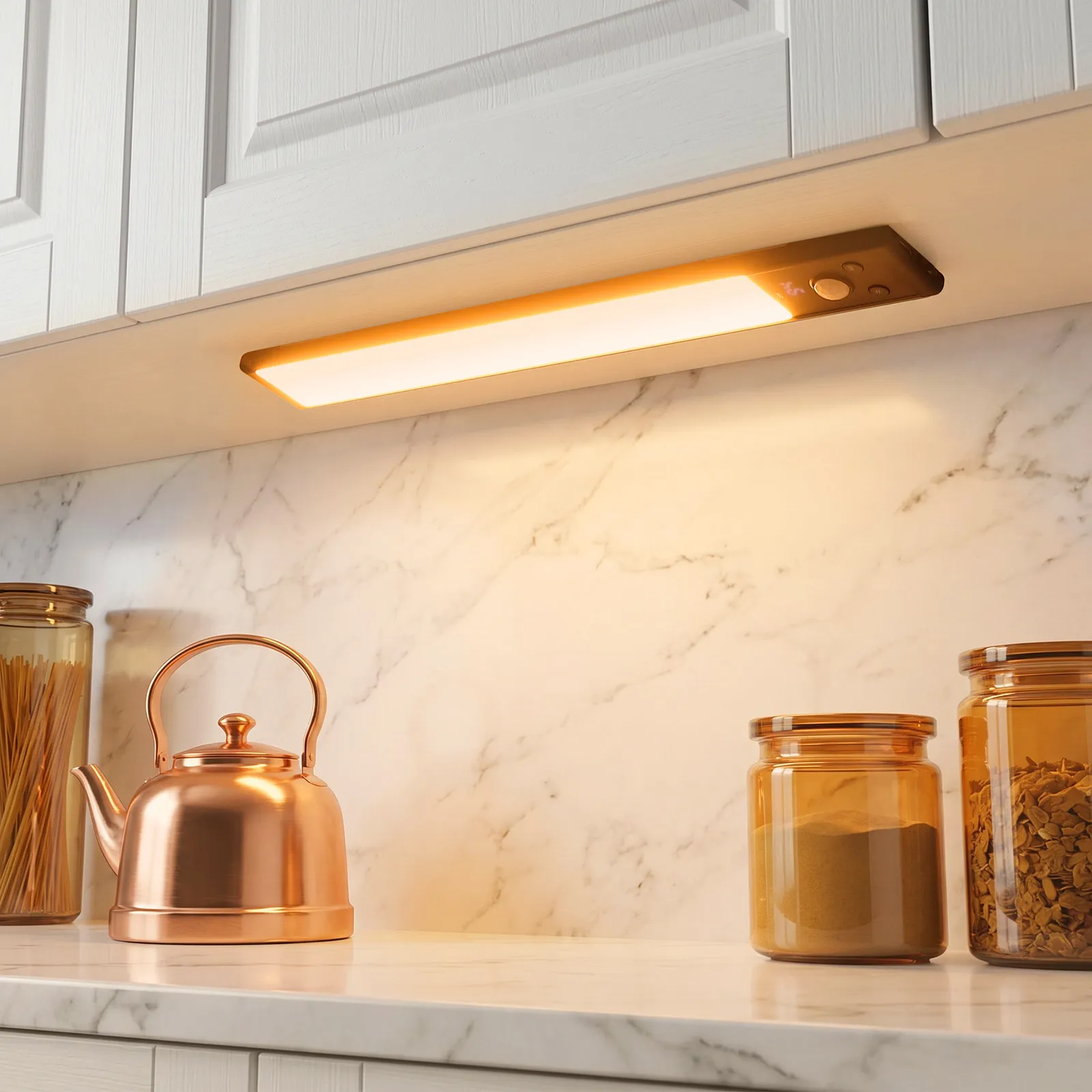 

4Pcs Motion Sensor Cabinet Lights High Brightness LED Under Cabinet Lighting Fixtures for Kitchen Hallway Doorway Human Sensing