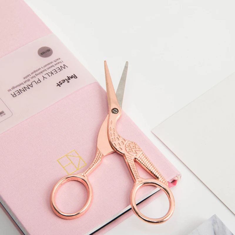 Retro Opulent Rose Gold Needlework Scissors Embroidery DIY Cutting Knitting Yarn Sewing Cross-Stitch For Clothes