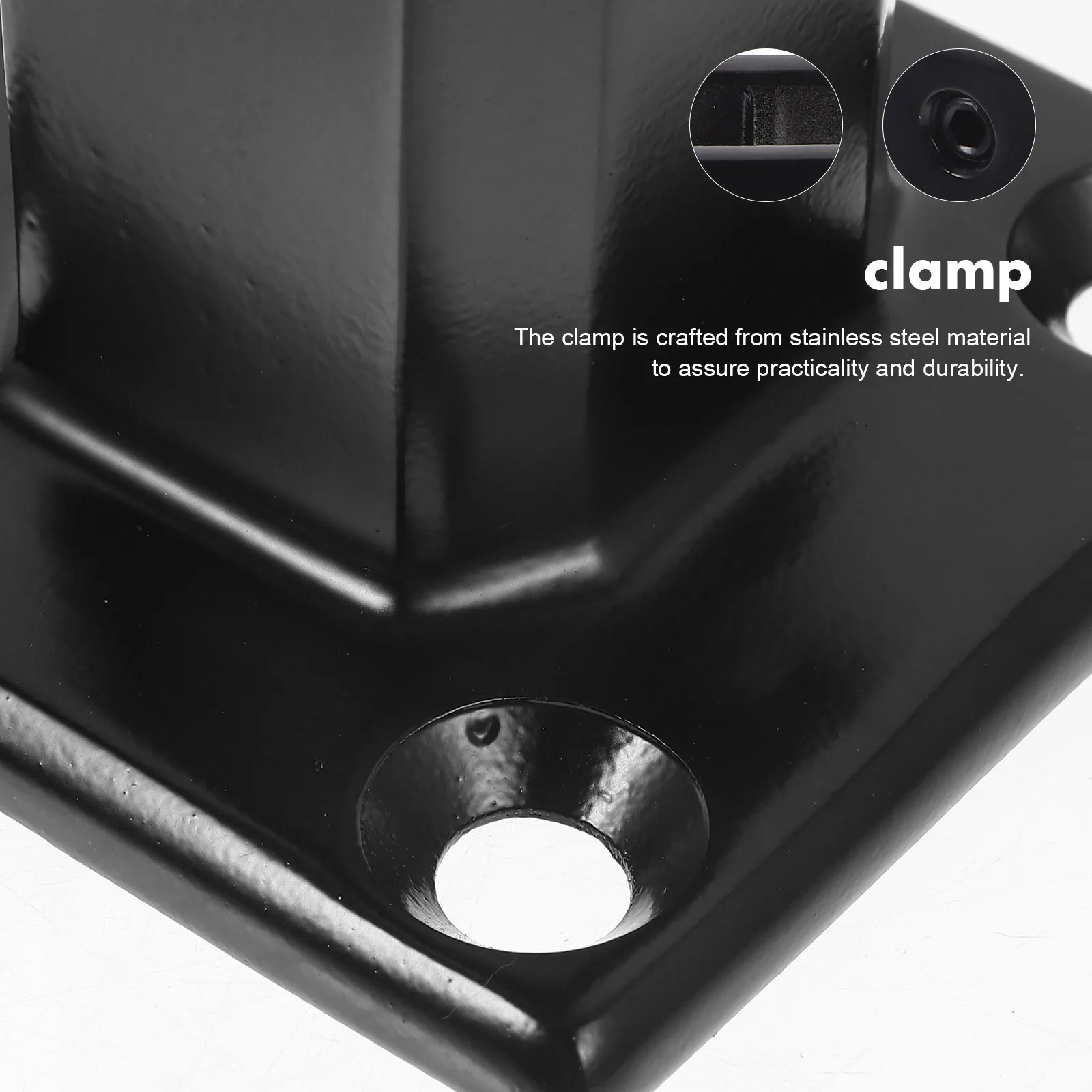 

Glass Clip Accessories 160mm Black Staircase Balustrade Post Clamps for Tempered Glass Railing Support DIY Projects Construction