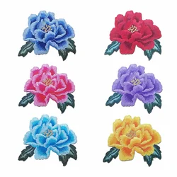 Single sale 1 pcs 3D embroidery rose blossom ironing cloth patch DIY decorative clothing shoe hat melt adhesive patch