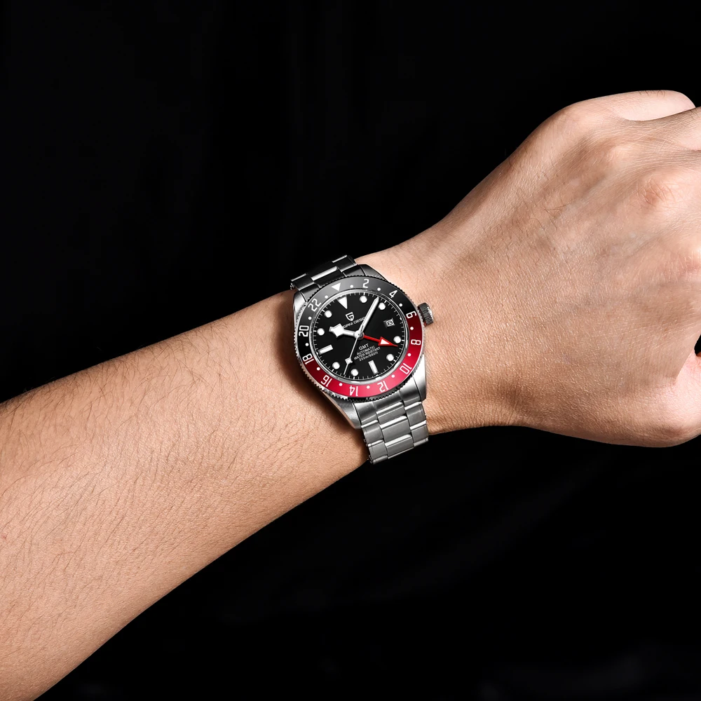 PAGANI DESIGN GMT ساعات رجالية 2026 ساعة يد ميكانيكية جديدة ساعة أوتوماتيكية للرجال إطار سيراميك AR ساعة مضيئة من الياقوت #2