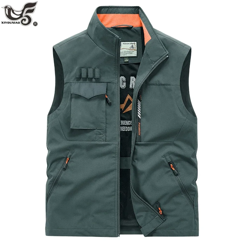 

Summer Outdoor Work Safari Fishing Jacket Travel Hiking Photo Mesh Vest Men Gym Jogger Running Sleeveless Tools Softshell Vests