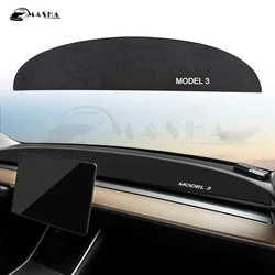 For Tesla Model Y Model 3 Dashboard Cover Nonslip Car Dash Board Mat Sunshade Non-Glare Non-Slip Pad Carpet Sunshield Protector