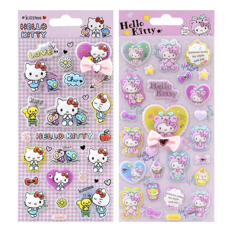 

Kawaii мультфильм Hello Kitty 3D наклейки креативная студенческая награда ручная учетная запись материал «сделай сам» мобильный чехол украшения наклейки подарок